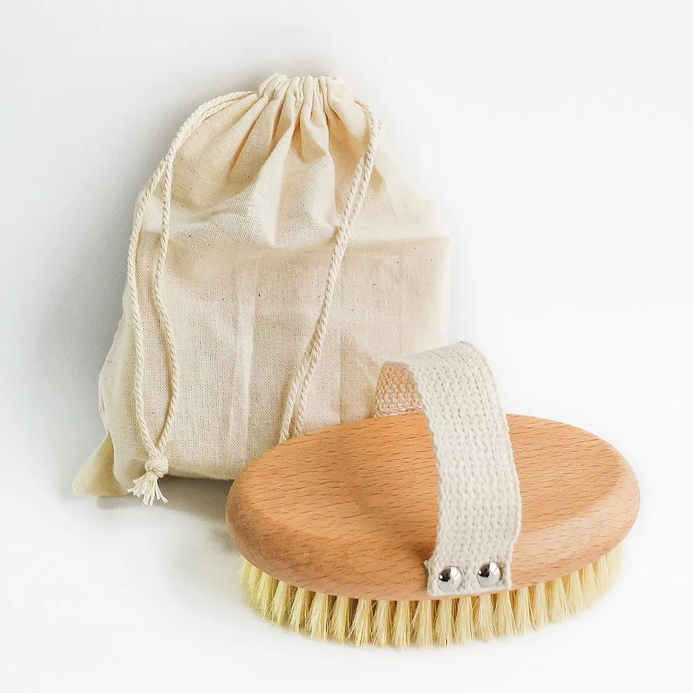 Natural Bristle Dry Wet Wooden Body Clean Pet Scrubber Custom Bamboo Bath Shower Nylon Brush