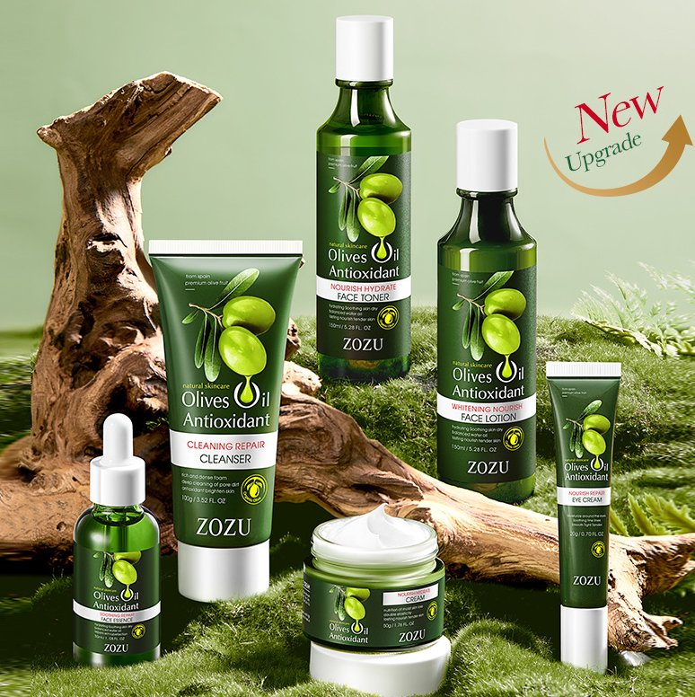 Online Wholesale in Stock Olive Oil Anti-Wrinkle Soothing Whitening Six-Piece Set Anti Aging Facial Kit Skin Care Set Olives Oil Antioxidant Skin Care Set