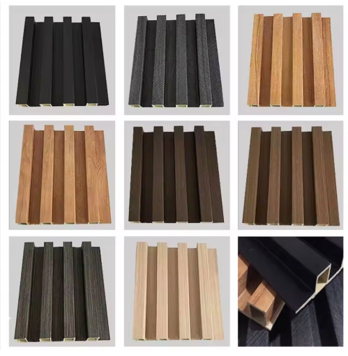 New Design Wooden Grain Water-Proof WPC Wall Panels Interior Decor Slat Paneling for Living Room Bedroom TV Background Wall