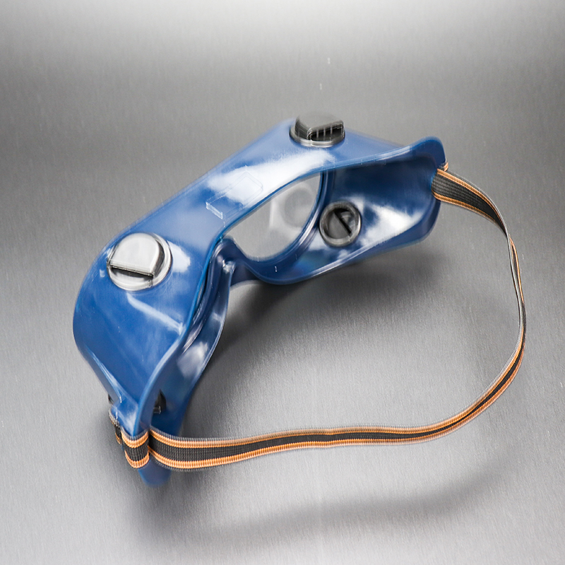 Promotional Low MOQ Light Fog Free Retro Blue Antifog Lab Industrial Safety Glasses with Seal