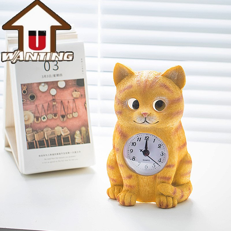 Custom Unique Cute Style Home Decoration Animal Shape Wall Clock Resin Craft
