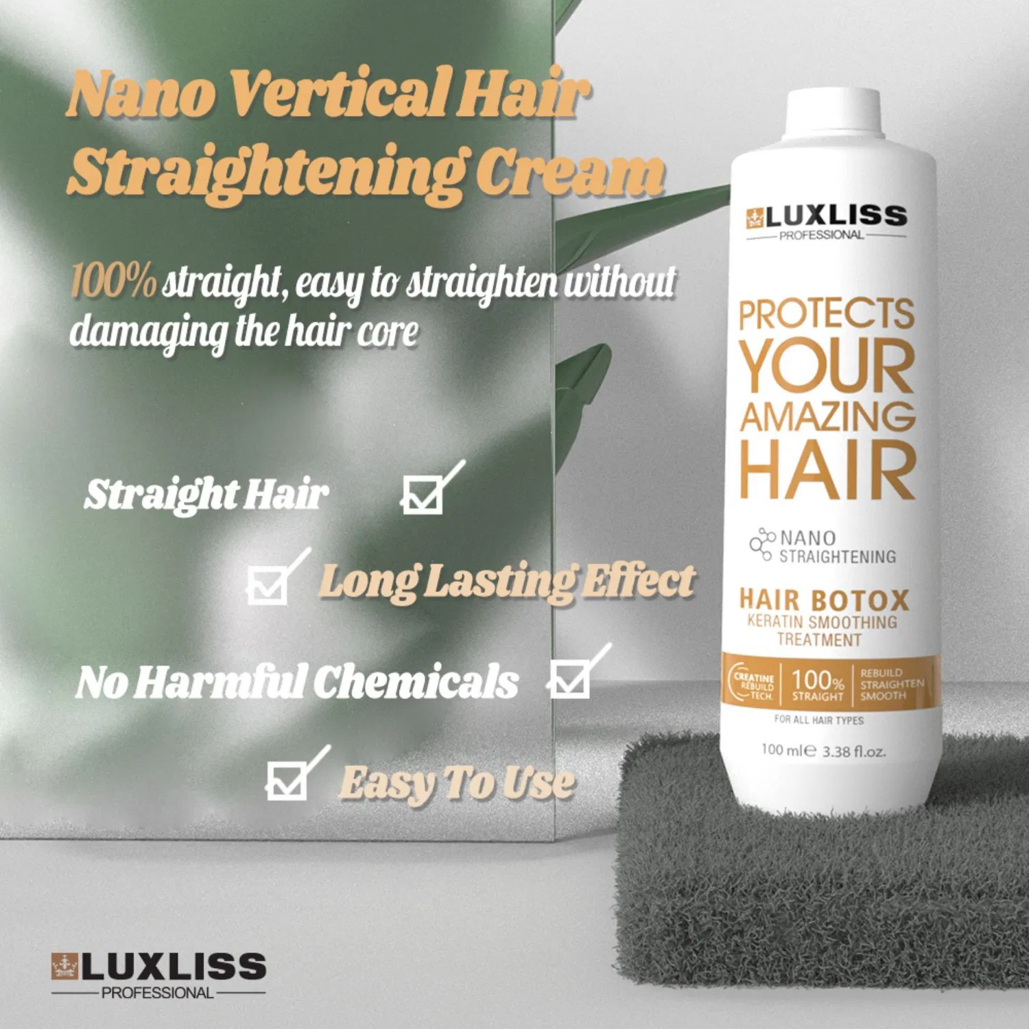 Luxliss Salon Use Botox Treatment 0% Formaldehye and Keratin Hair Smoothing Treatment