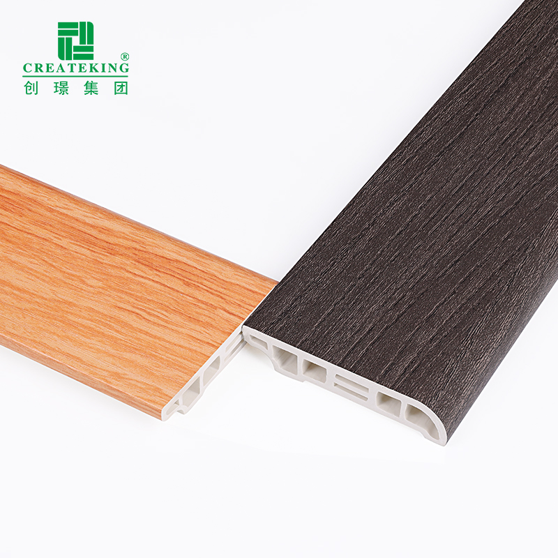 China Factory Wholesale Premium 60*15mm PVC Skirting Board Wood-Grain Baseboard