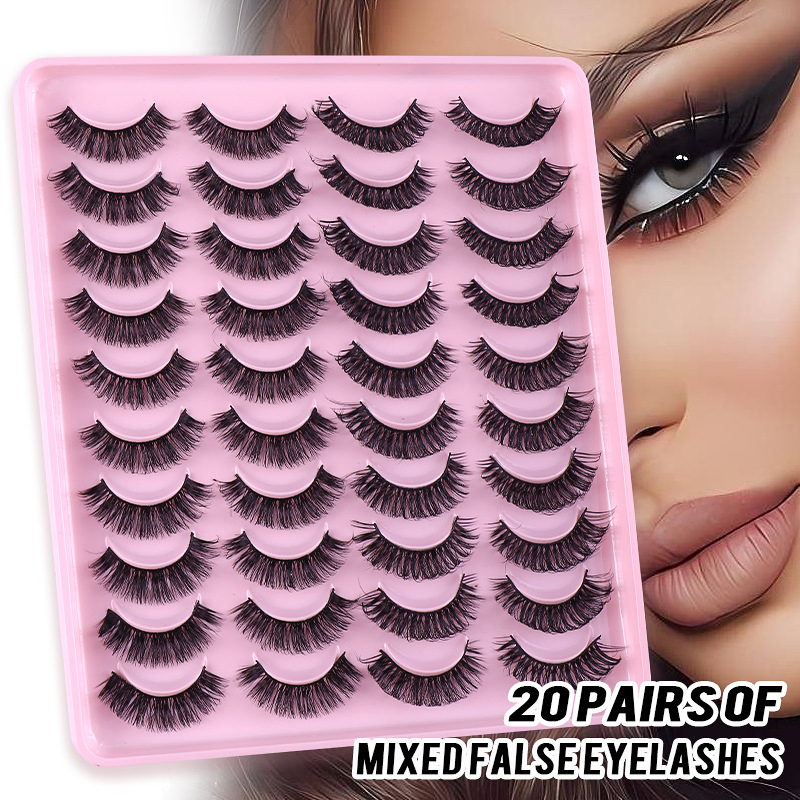 Mink Fox Korean Asian Fiber Russian Curly False Eyelashes 20 Pairs