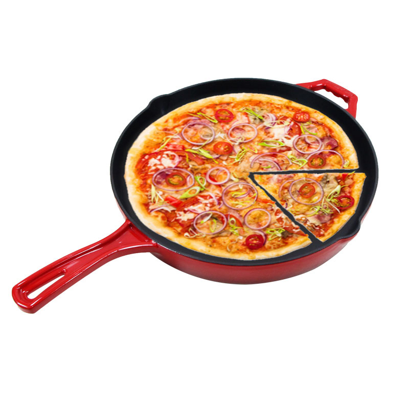 Enameled Cast Iron Fry Pan Skillet Pan for Stove Top and Oven, Even Heat Distribution, Durable
