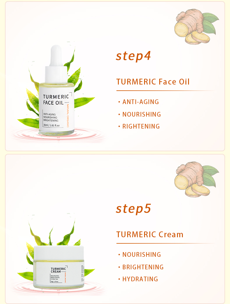 Beauty Cosmetics Skin Care Anti Aging Moisturizing Turmeric Skin Care Set