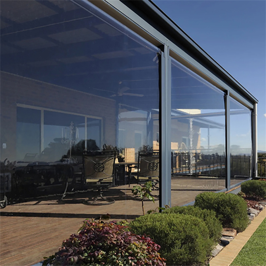 Durable Waterproof Windproof Anti-UV Garden Roller Shades Outdoor Zip Screen Blind