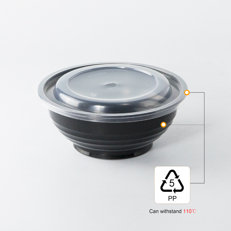 Disposable 32oz Round Meal Prep Containers Plastic Food Bowl with Lids