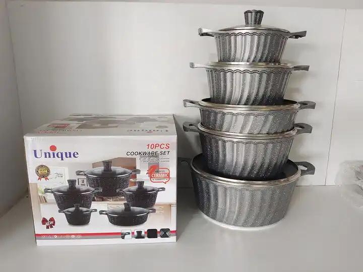 Whole Sale New 10 PCS Die-Cast Aluminum Kitchen Cookware Sets Nonstick Ceramic Cooking Pot