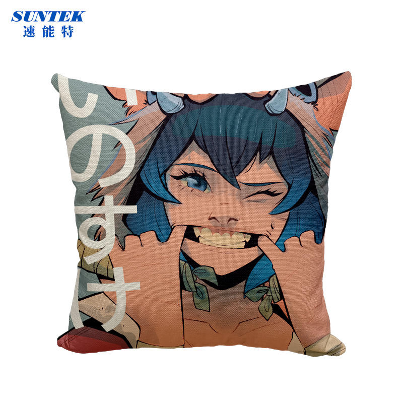 Sublimation Custom Logo Square Painting Linen Pillowcase (Light Color)