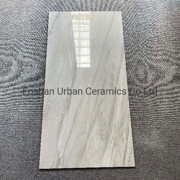 Ursg6012002 Foshan Popular Design 600*1200mm Vitrified K-Line Golden Silver Glazed Polished Full Body Porcelain Floor Wall Tile