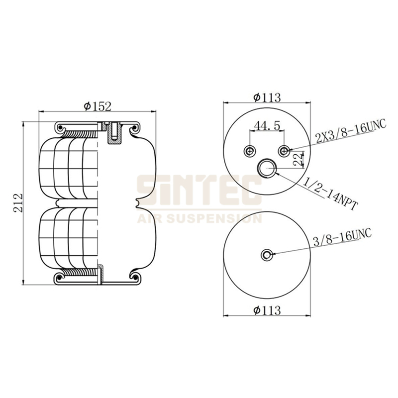 Резиновая пневматическая подушка подвески для пикапа