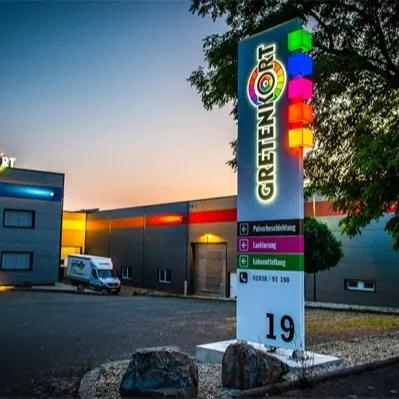 Custom Commercial Pylon Sign Outdoor Illuminated Wayfinding Pylon Signage Petrol Station Gas Station Totem Sign