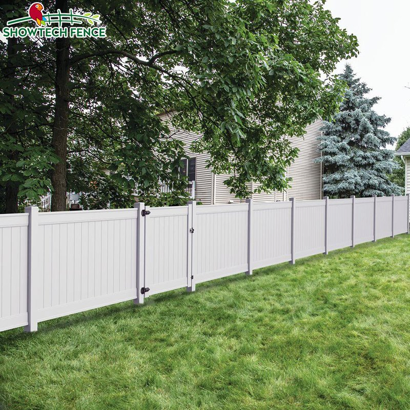8FT Outdoor Black PVC Privacy Garden Vinyl Fencing Privacy Fencing Panels and Gates for Home White