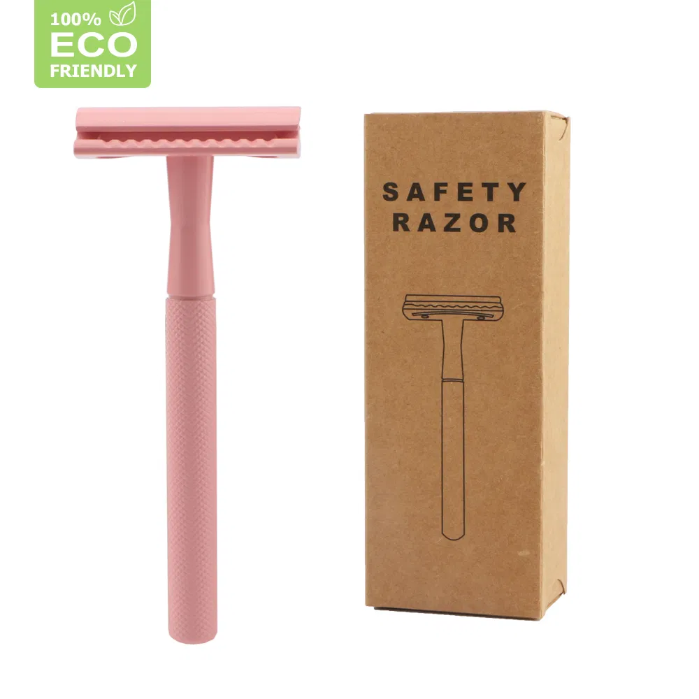 Double Edge Brass Handle Zinc Alloy Classic Shaving Safety Razor Zero Waste