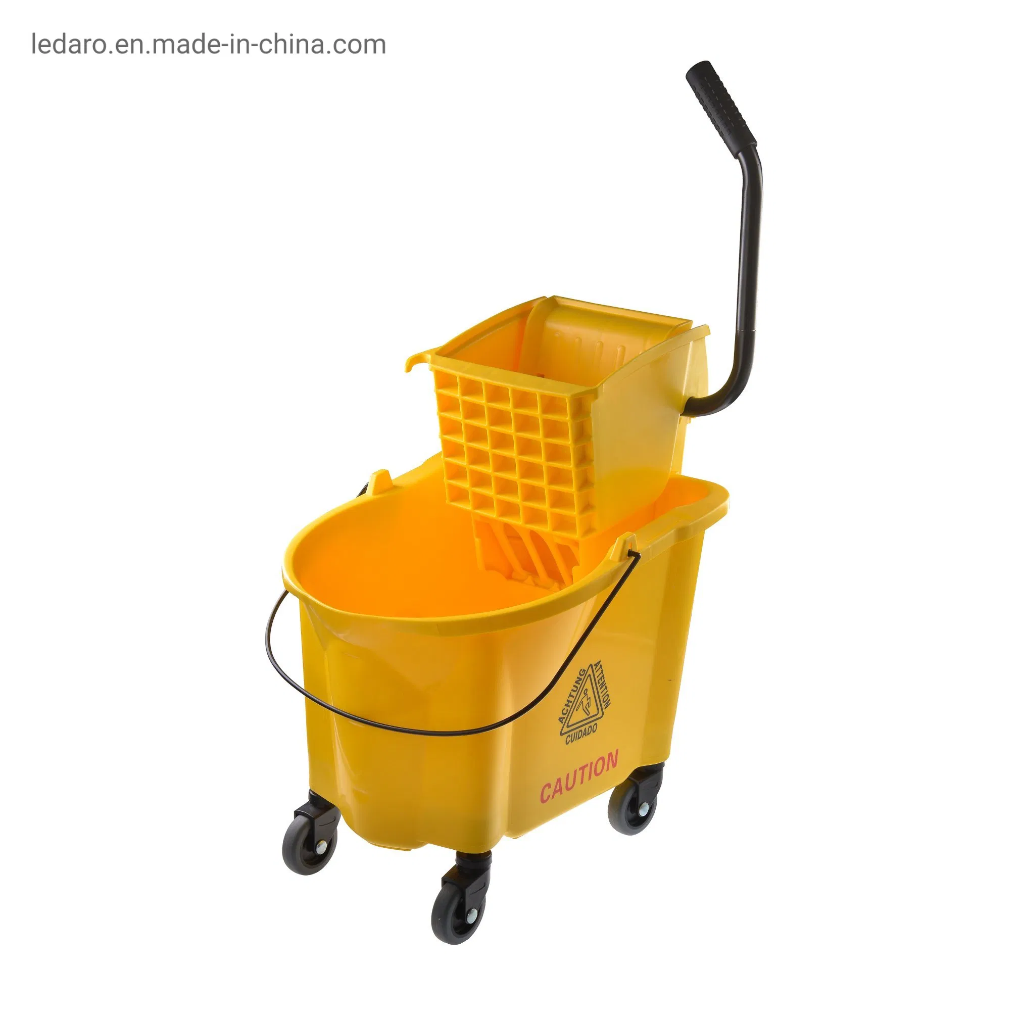 Commercial Products Wavebrake Mopping System Bucket and Side-Press Wringer Combo 36 Quart for Daily Cleaning Use