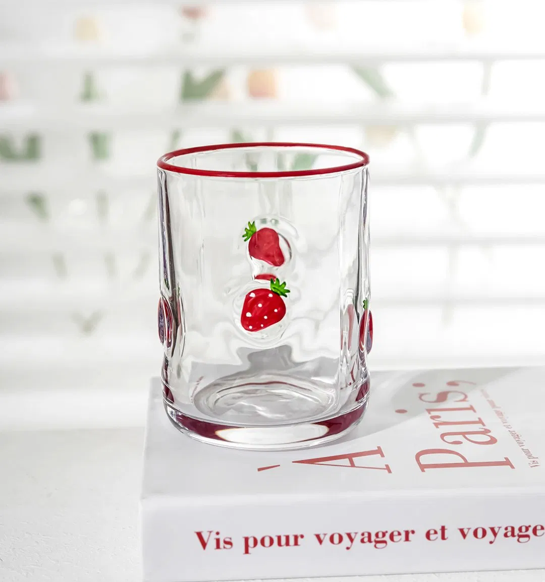 Стакан для сока с ручной росписью фруктов, 380 мл