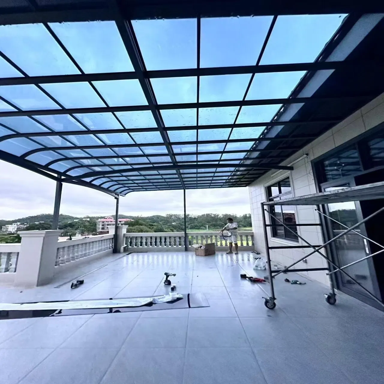 14. Wholesale Caravan Carport Glass Door Window Awning Outdoor Aluminium Roof Canopy Canopy Multiple Color for Window Sunshade