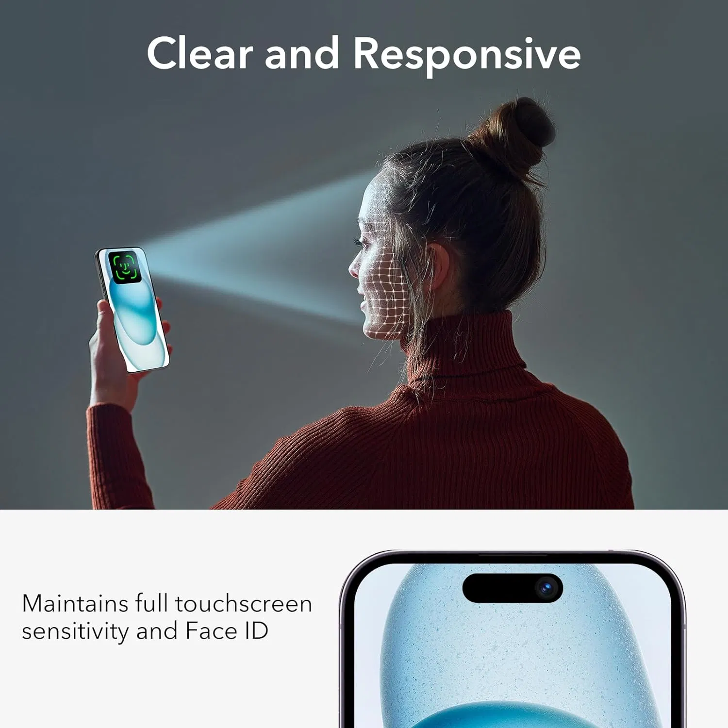 Защитное стекло 2.5D с приватностью для iPhone 15/16 Plus