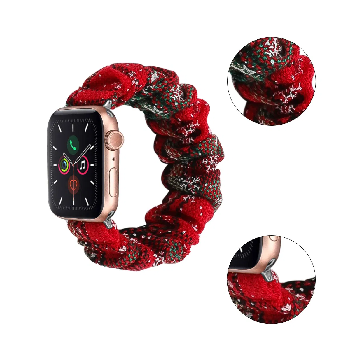 Эластичный ремешок для Apple Watch с новогодним принтом