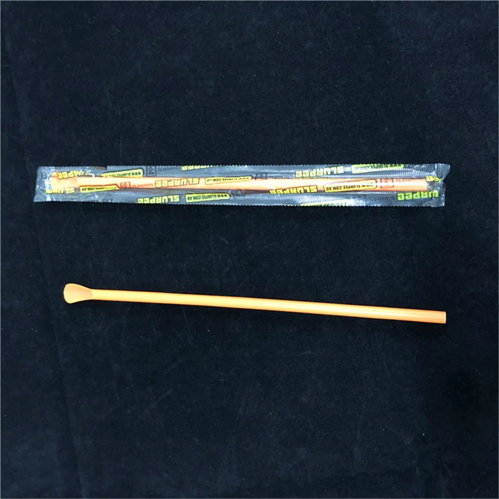Factory Sale Biodegradable Eco Daily Use Colorful PLA Spoon Straws for Coffee Milk Drinking