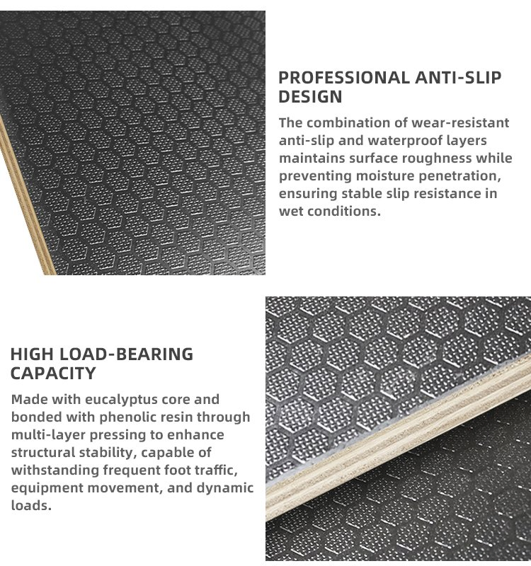 Anti-Slip Building Formwork Plywood for Slip-Resistant Stage Boards and Scaffolding