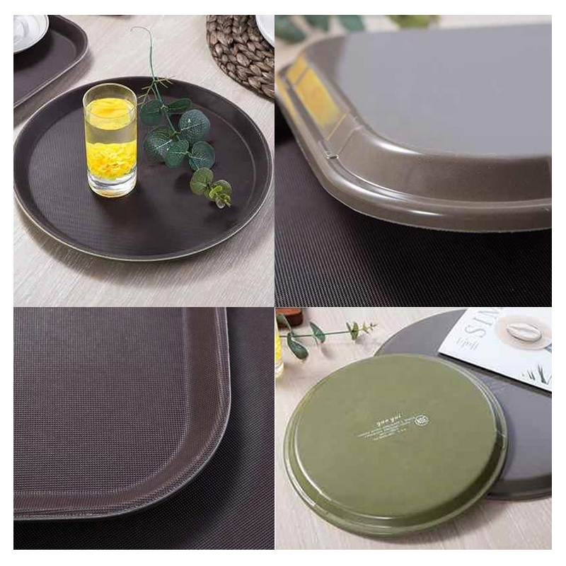 Commercial Non-Slip PP Plastic Rectangle Fast Food Serving Tray for Cafeteria