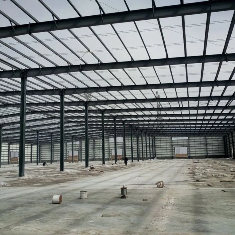 Wholesale Galvanized Prefab Steel Structure Fabrication Workshop with Block Wall