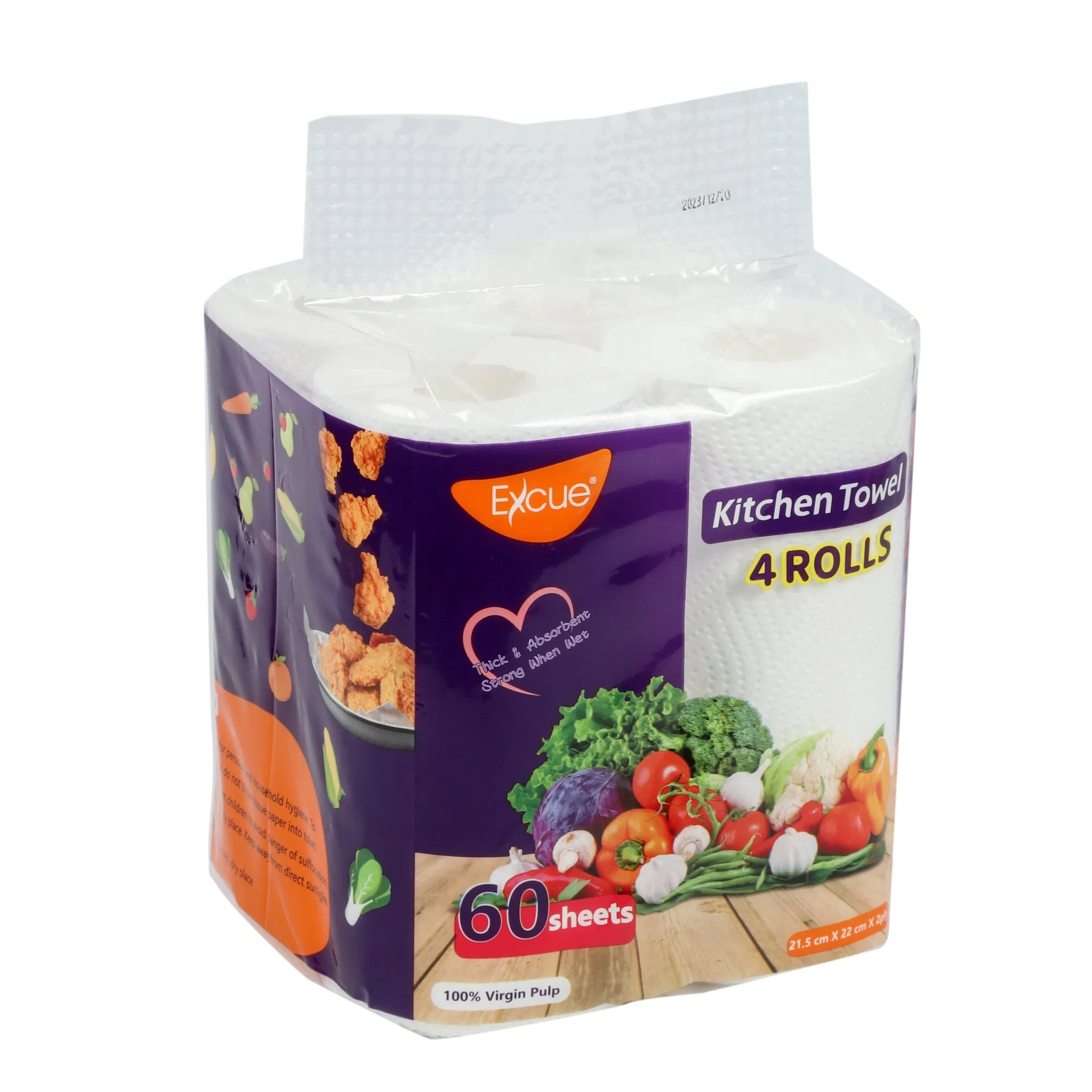 4 Rolls 60 Sheets Kitchen Towel