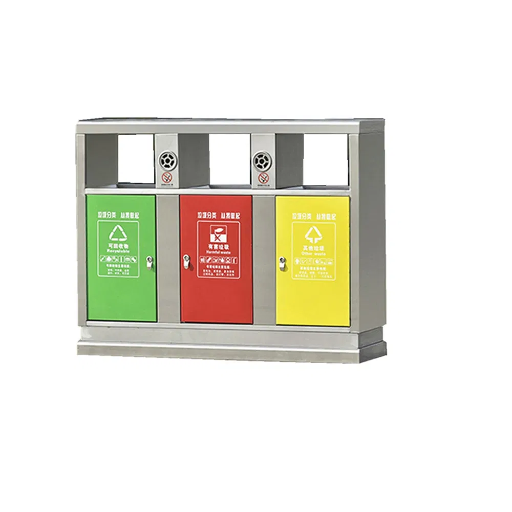 Мусорный бак из нержавеющей стали для раздельного сбора
