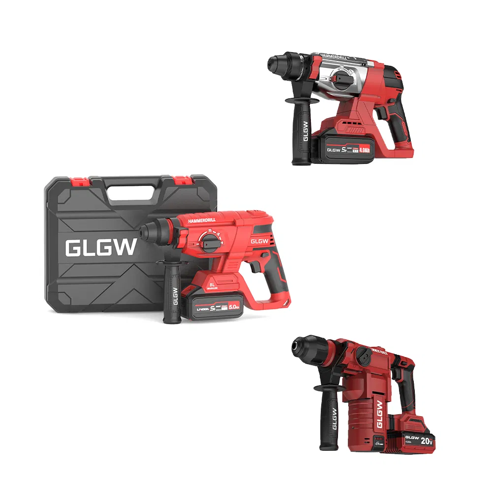 Glgw 20V Power Combination Kit Battery Powered Impact Drill Wrench Angle Grinder Hammer Drill Tool Set