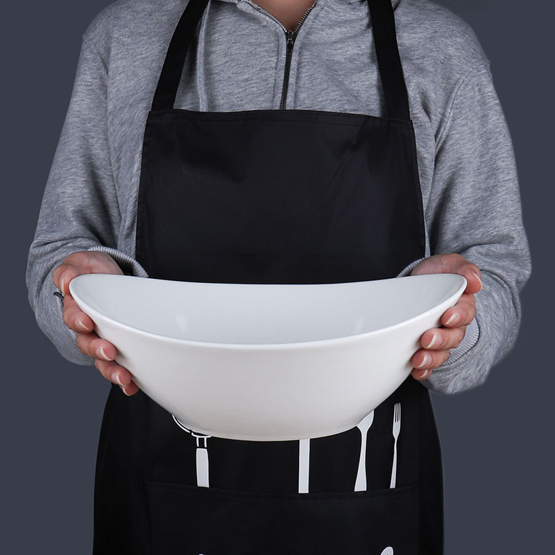 Custom Kitchenware Large Flour Mixing Bowl Boat Shape Ceramic Bowl