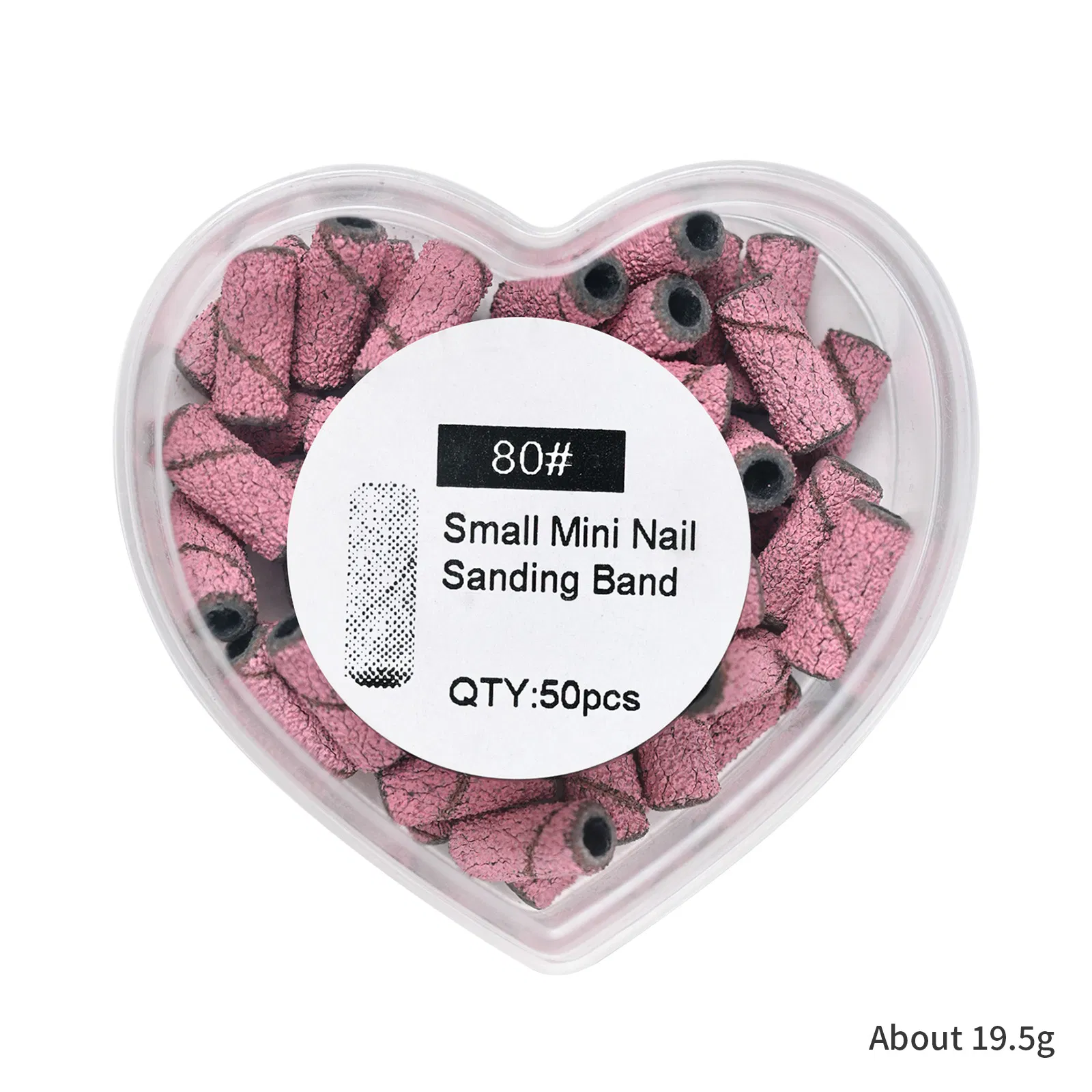 Sanding Bands 50PCS/Box Heart Box Nail Removal Dead Skin Nail Drill Bits