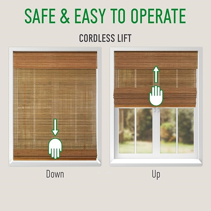 Cordless Bamboo Woven Blinds Indoor Bamboo Woven Blinds, Fresh Home Bamboo Blinds