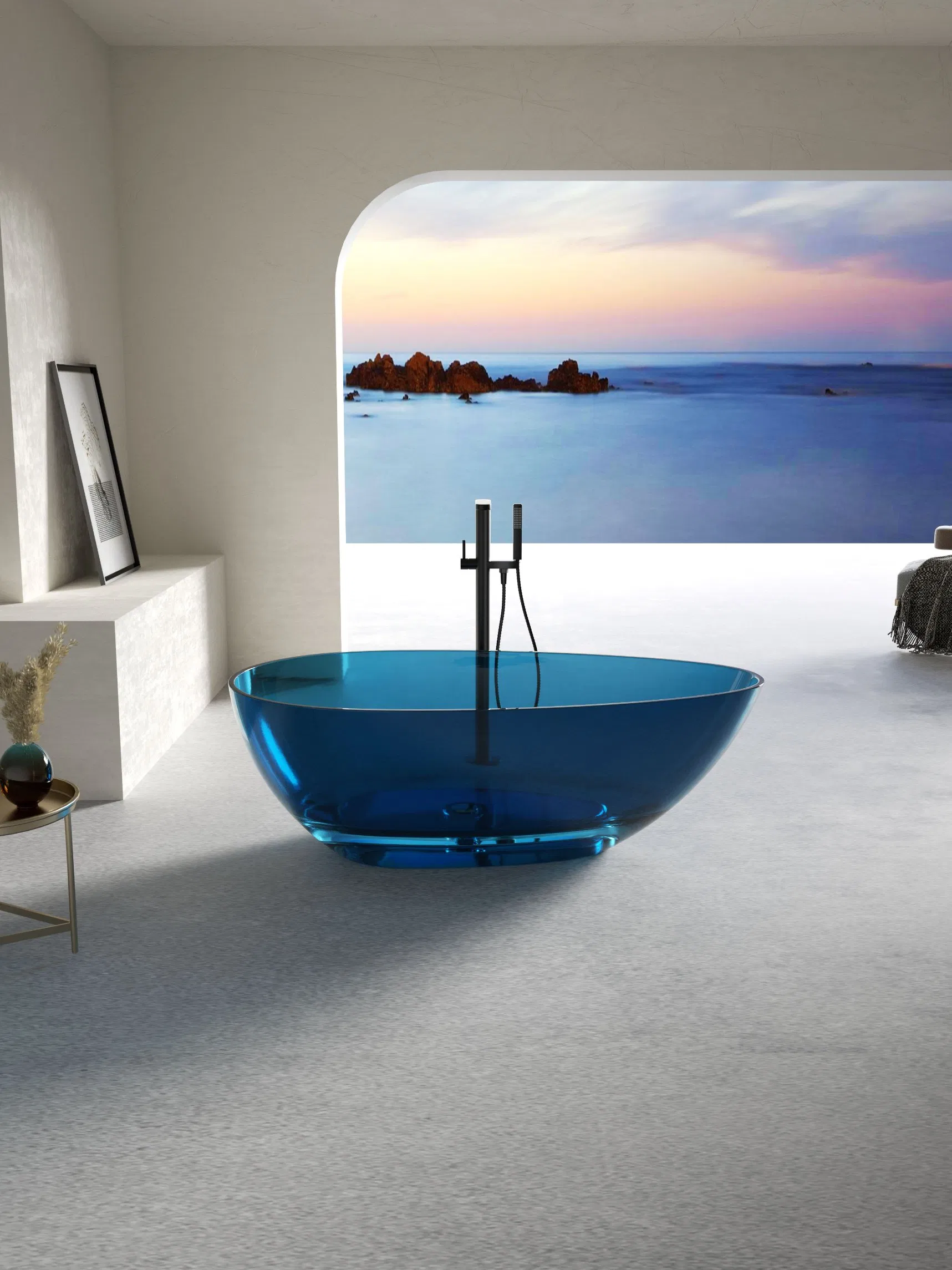 Прозрачная акриловая ванна овальная ST-903