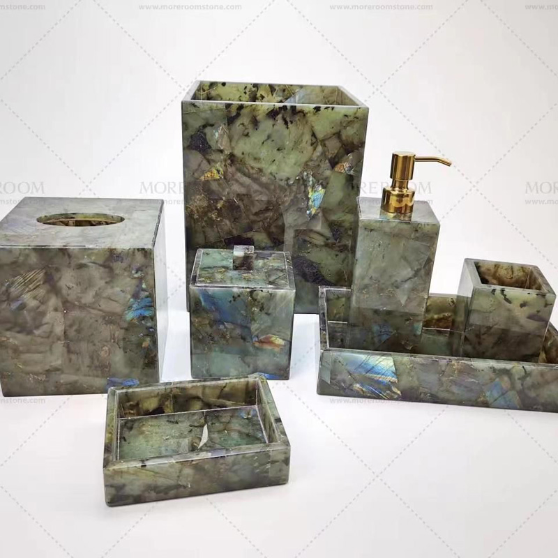 Gold Luxury Gemstone Bathroom Sets for Villa