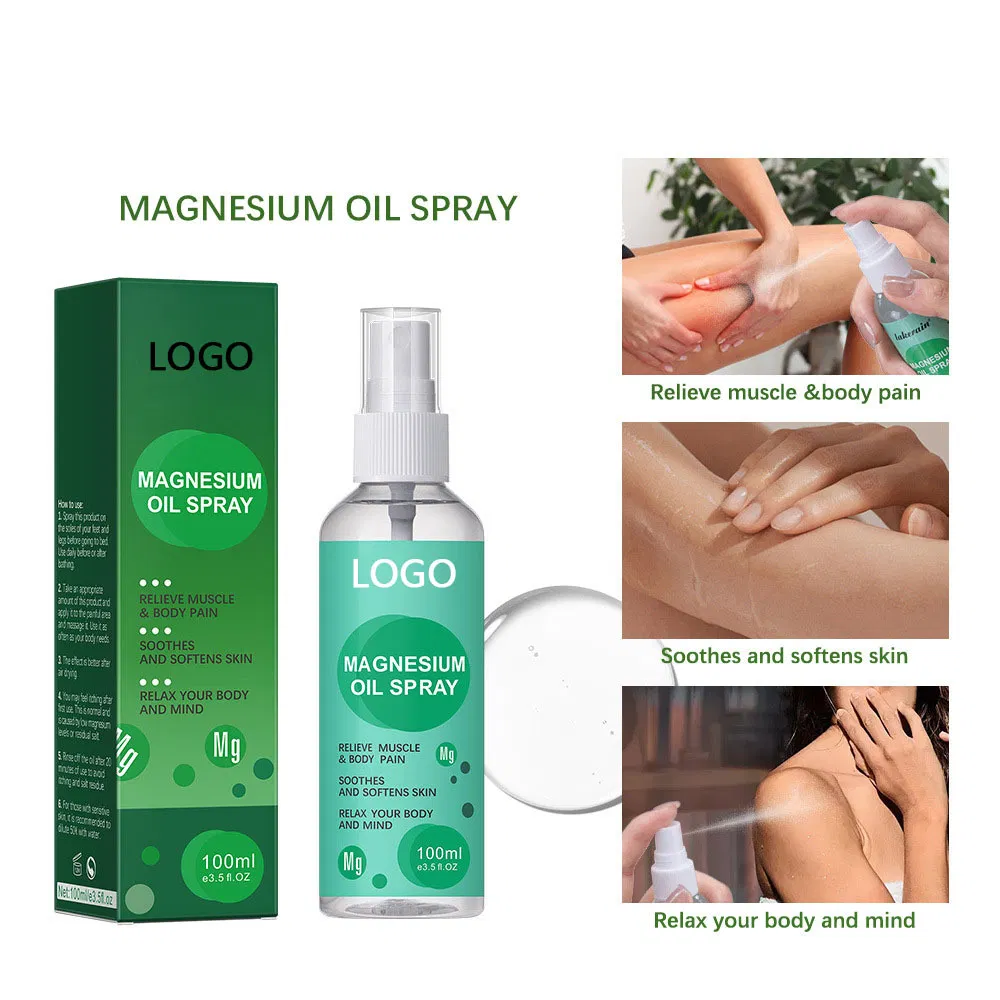OEM Magnesium Oil Spray Massage and Relaxation Spray to Relieve Pain in Knees, Neck and Other Body Joints.
