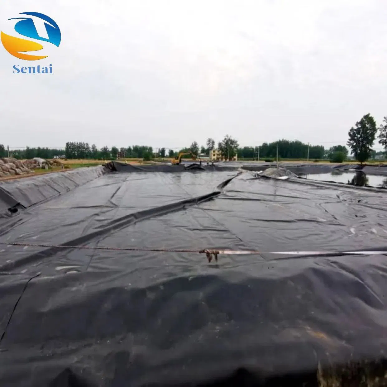 1.5mm 2mm 3mm Black HDPE Geomembrane Hazardous Waste Landfill Heap Leaching Pool Tailings Dam Regulating Pool Anti-Seepage Geomembrane