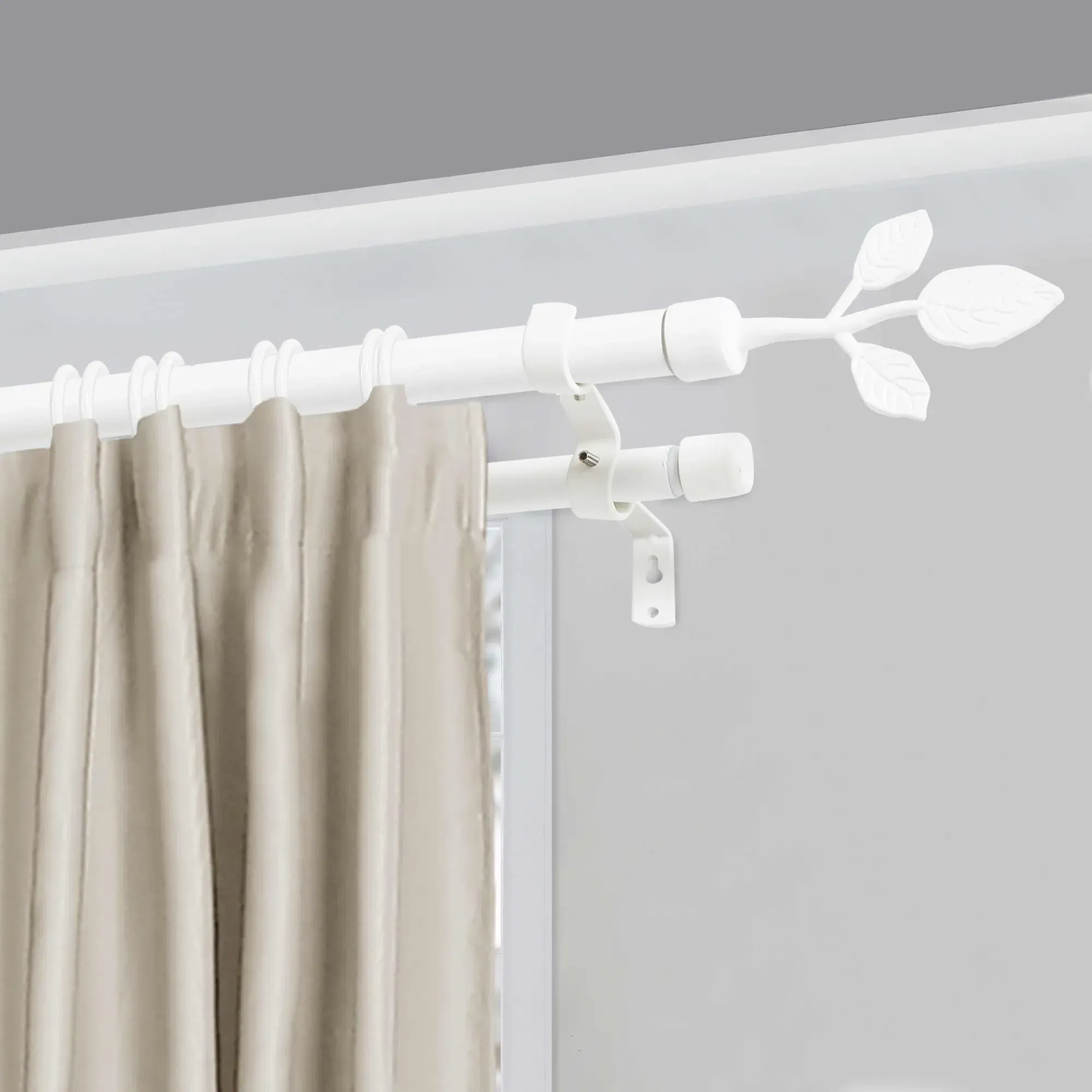 Multiple Uses Curtain Rods Adjustable Telescopic Curtain Rods Set
