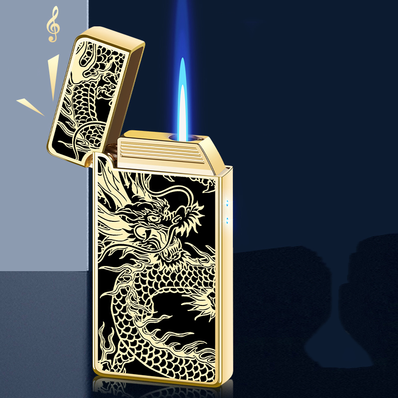 Crisp Steel Sound Luxury Gas Electric Lighter with Multiple Ignition Methods