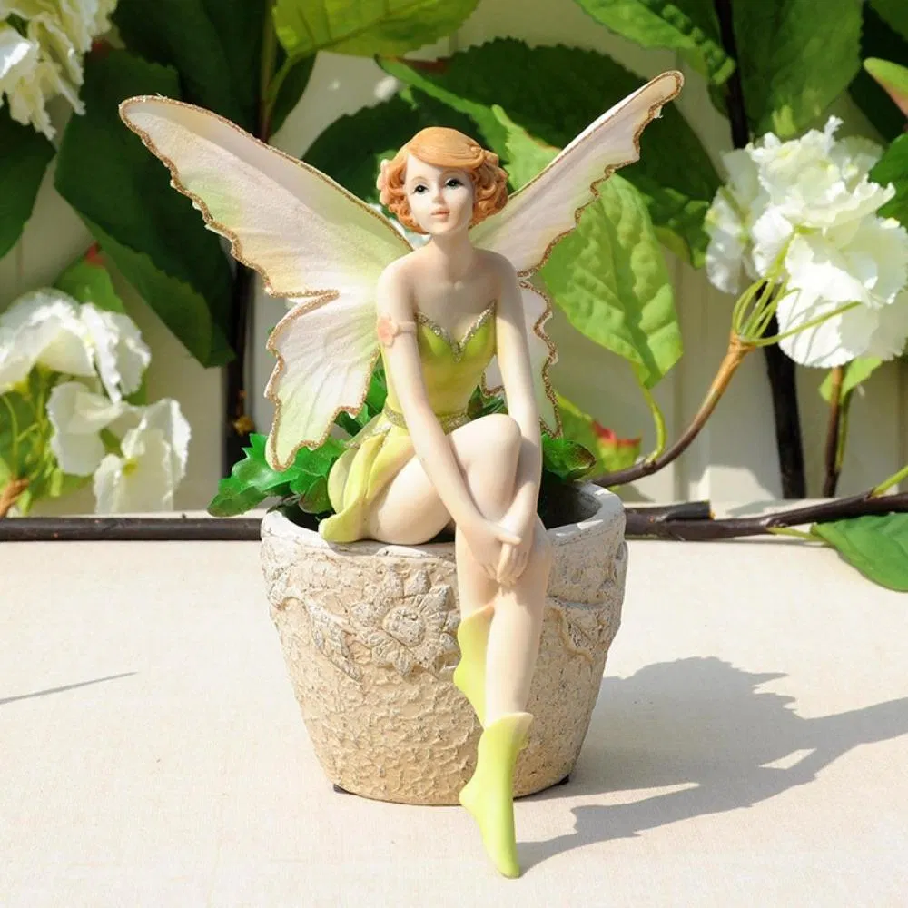 Fairy Garden Miniature Resin Beautiful Girl Ornaments Flower Angel Figurine Wyz21901