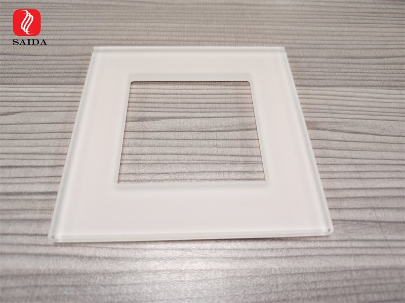 Customized Champagne Color on One Side Frosted on Other Side 95*95*6mm Flat Polished Edge Tempered Glass for Switch Socket Panel Glass