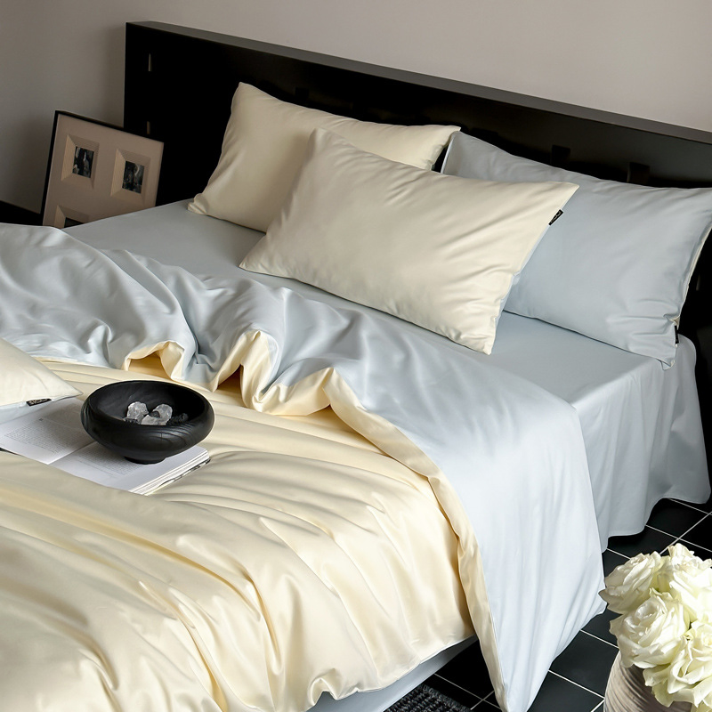 Customized Solid Color Bed Sheet Set Warm Home 4-Piece Set