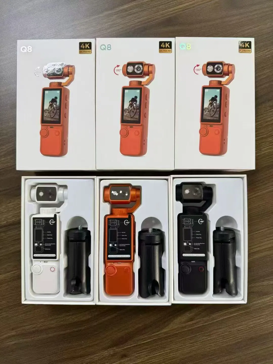 Cross-Border Q8 4K Handheld Outdoor Sports Camera Ultra-Clear Autofocus Adjustable Angle Portable Pocket Design Conference