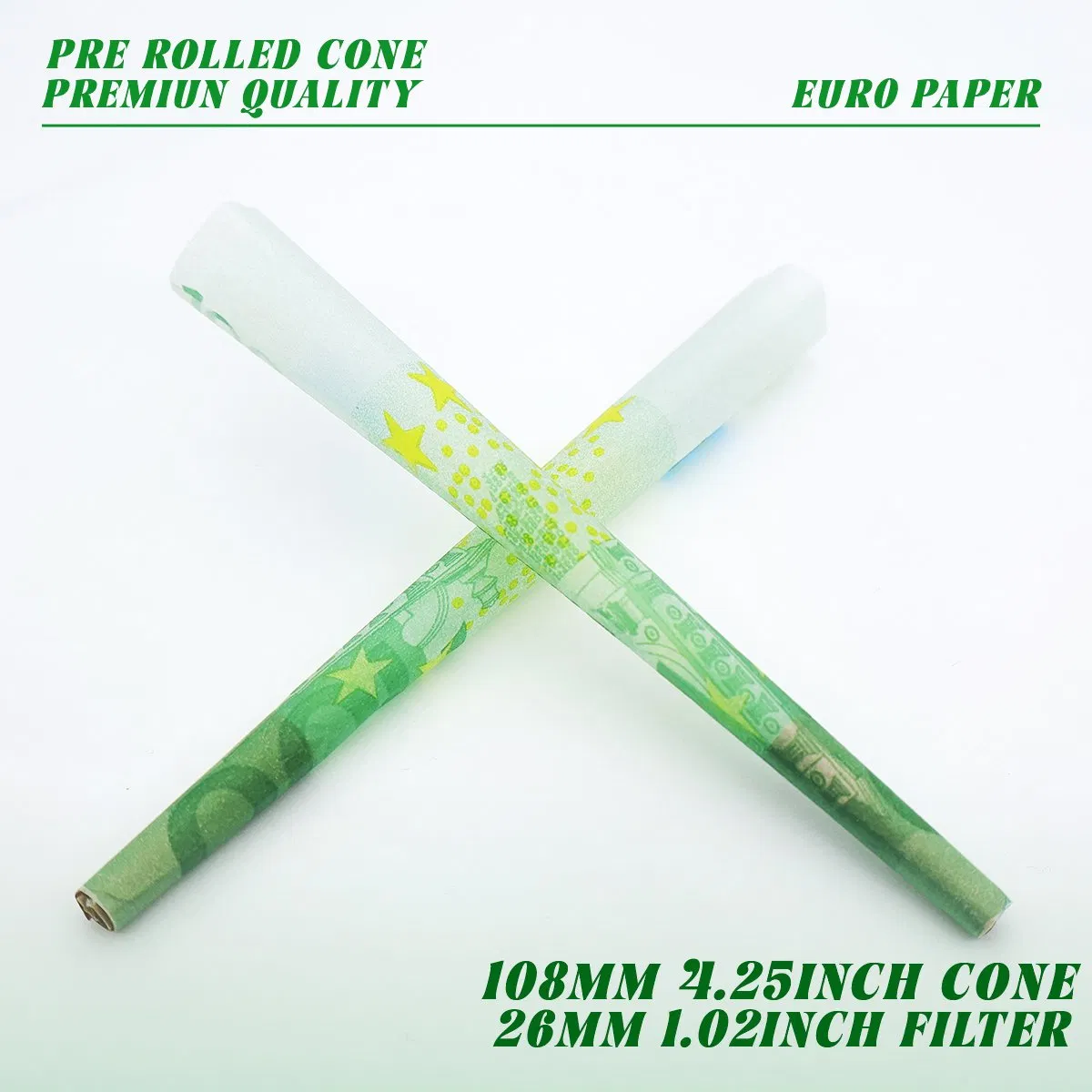 Euro Rolling Paper Herb Smoking Accessories Pre-Rolled Cone 50 PCS Per Jar