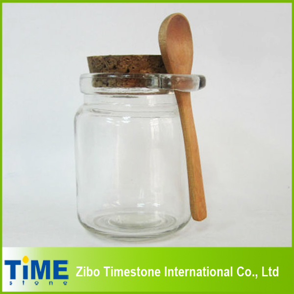 8oz 250ml Thick Clear Glass Storage Jar with Cork Lid
