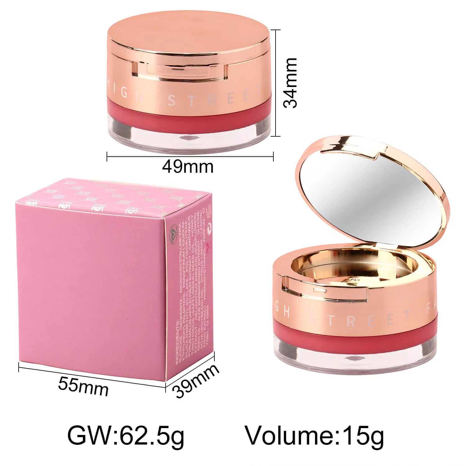 Custom Waterproof Clear Long Lasting Manufacturer Pink Packaging Lip Balm Wholesale