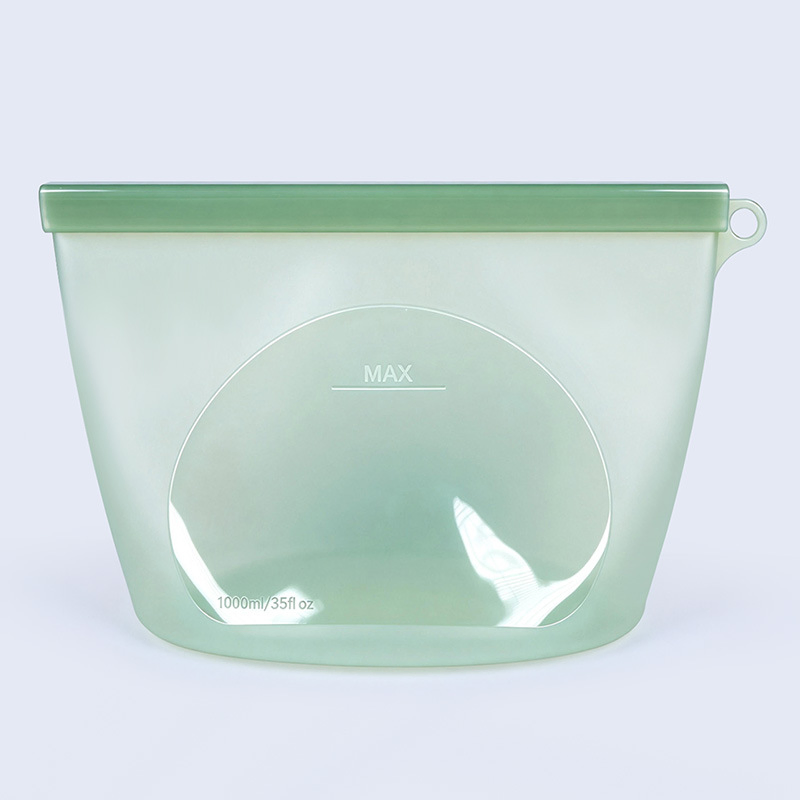 Custom Logo Waterproof 100% Pure Food Grade Silicone Food Packaging Bag Silicone Reusable Storage Bags