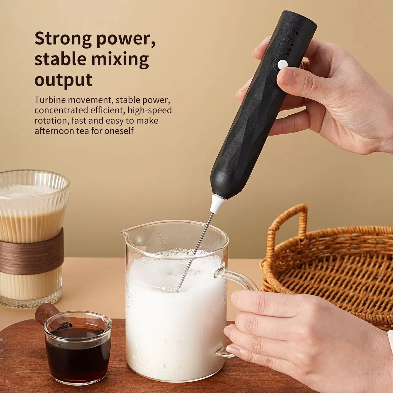Upgraded Kitchen Accessories Mini Foamer Coffee Mixer Electric Hand Milk Frother Electric Frother for Matcha