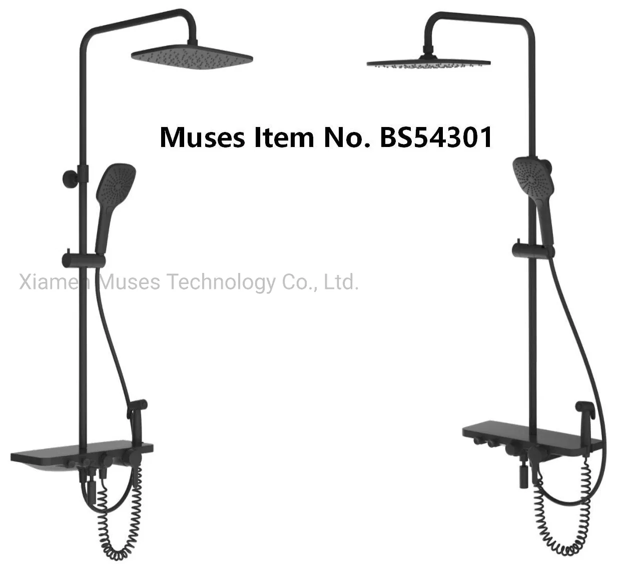 4 Functions High Pressure Sanitary Ware Bathroom Single Handle Thermostatic Rainfall Shower Bath Bar Shower Column Panel Faucet Set Rain Shower System